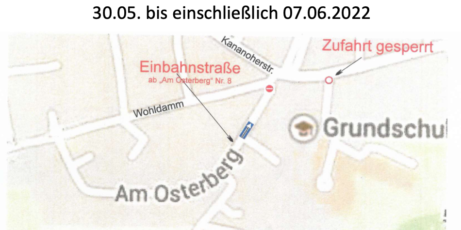 Zufahrtsregelung vom 30.05. bis 07.06.2022 // Schützenfest Kaltenweide